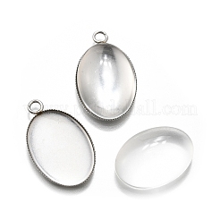 DIY Oval 304 Stainless Steel Pendant Making Kits&nbsp;DIY-FS0008-29