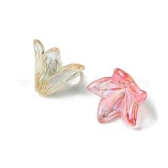 透明なアクリルビーズキャップ  ユリの花  ミックスカラー  16x12mm  穴：1.2mm  50個/袋&nbsp;OACR-FS0001-49