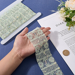 5Yards Polyester Flower Lace Ribbons with Paillettes&nbsp;OCOR-GF0005-24A