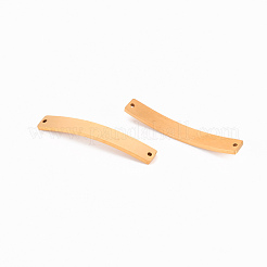 201 ステンレススチールリンクコネクター  レーザー切断  長方形  ゴールドカラー  6x40.5x1.5mm  穴：1.2mm&nbsp;STAS-Q242-033G