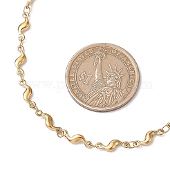 304 Stainless Steel Wave Link Chain Necklaces&nbsp;NJEW-JN05164-01