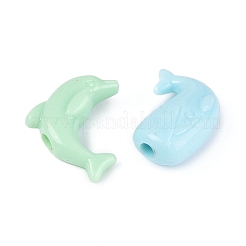 動物の不透明アクリルビーズ  カメ、アザラシ、クジラ、イルカ  ミックスカラー  21~25x19~23x9~10mm  穴：3.6mm  約431個/500g&nbsp;OACR-Q199-21