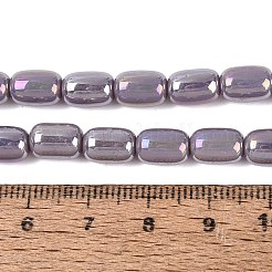 電気メッキオペークガラスビーズ連売り  ナツメ  ABカラーメッキ  紫色のメディア  9x6mm  穴：0.6~0.8mm  約41~44個/連  14.57~15.55インチ（37~39.5cm）&nbsp;EGLA-Q132-03B-C04