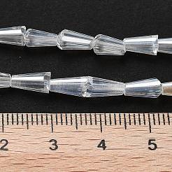 電気メッキガラスビーズセット  ABカラー  多面カット  コーン  クリアAB  7.5x4mm  穴：1mm  約71個/連  20.4インチ&nbsp;X-EGLA-J046-AB07