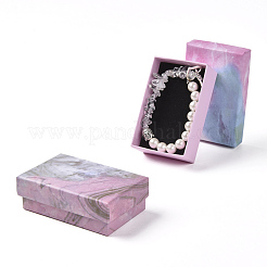 厚紙箱のブレスレットボックス  内部のスポンジ  長方形  空色  8.1x5.2x2.7cm&nbsp;CBOX-G018-B02