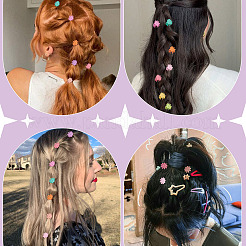 子供用ヘアアクセサリー2箱  不透明なプラスチック製の爪のヘアクリップ  スプレーペインティング  花  ミックスカラー  13x14x14mm  14個/箱&nbsp;PHAR-TADJ0001-13