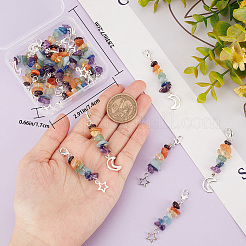 20Pcs 2 Styles Chakra Theme Natural Gemstone Pendant Decorations&nbsp;HJEW-CN0001-24