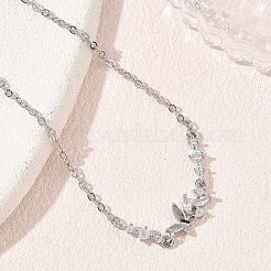 Brass Pave Clear Cubic Zirconia Link Bracelets&nbsp;KK-CBA6980-22P