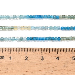 天然石アパタイトビーズ連売り  ファセットテーブルカットキューブビーズ  2.5x2.5x2.5mm  穴：0.5mm  約183個/連  15.63インチ（39.7cm）&nbsp;G-L634-D10-2.5x2.5mm