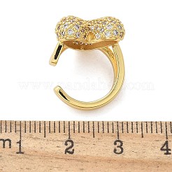 Brass Micro Pave Clear Cubic Zirconia Cuff Earrings&nbsp;EJEW-F359-13G