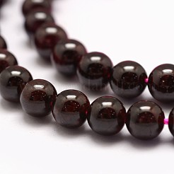 天然石ガーネットビーズ連売り  ラウンド  6mm  穴：1mm  約63個/連  15.3インチ&nbsp;X-G-P217-33-6mm