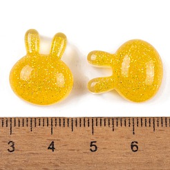 透明エポキシ樹脂バニーデコデンカボション  キラキラウサギ  ゴールド  19x16x10mm&nbsp;CRES-P035-03C