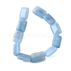 天然染色クォーツ模造アクアマリンビーズ連売り  長方形  18x13x5.5mm  穴：1mm  約11個/連  7.68''~7.87''（19.5~20センチメートル）&nbsp;G-S386-A10