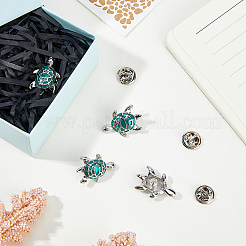 4Pcs Turtle Brass Enamel Lapel Pin Backs for Backpack Clothes&nbsp;JEWB-FH0003-05