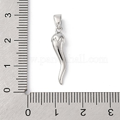 真鍮チャーム  カドミウムフリー＆ニッケルフリー＆鉛フリー  チリ  プラチナ  22x5.5x5mm  穴：4.5x2.5mm&nbsp;LS-KK-V016-04P