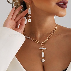 Alloy & Imitation Keshi Pearl Stick Pendant Necklaces for Women&nbsp;FS-WG12CEA-01