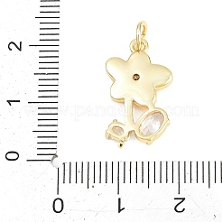 Brass Micro Pave Cubic Zirconia Pendants&nbsp;KK-F938-29G-02D