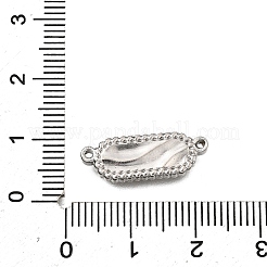 304ステンレススチールコネクタチャーム  オーバルリンク  変色しない  ステンレス鋼色  20x7x2.5mm  穴：1mm&nbsp;STAS-Q362-09P