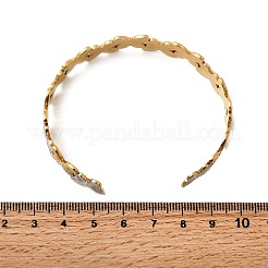 女性用304ステンレススチールカフバングル  18KGP本金メッキ＆ステンレススチールカラー  蝶  内径：2x2-3/8インチ（5x6.1cm）&nbsp;BJEW-F509-03A-G
