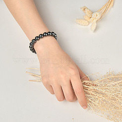 Non-magnetic Synthetic Hematite Round Beads Stretch Bracelets&nbsp;BJEW-PH0001-8mm-22
