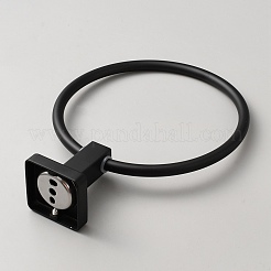 ステンレス鋼および合金製の紙ロールホルダー  トイレットペーパースタンド  リング  ブラック  202x155x45mm  内径：137mm&nbsp;AJEW-WH0709-123