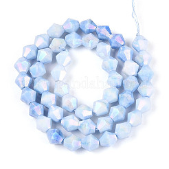 Anti-Tarnish Electroplate Glass Beads Strands&nbsp;GLAA-T025-8mm-12C