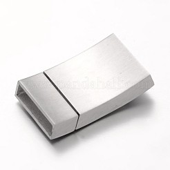 変色しにくいマット仕上げの304ステンレススチール製長方形マグネット留め具  ステンレス鋼色  36x20x7mm  穴：4x18mm&nbsp;STAS-I045-10