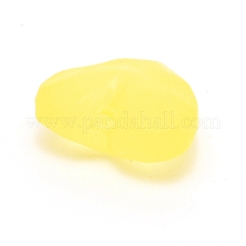 不透明なアクリルビーズ  艶消し  ハート  きいろ  12x12.5x7mm  穴：1.6mm&nbsp;SACR-CJC0001-01B