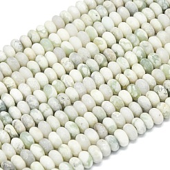 天然のピースジェイドビーズ連売り  艶消し  ロンデル  6x4mm  穴：1mm  約93~96個/連  14.57~14.76インチ（37~37.5cm）&nbsp;G-P575-A25-6x4mm