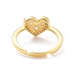 Heart Cubic Zirconia Adjustable Finger Ring for Valentine's Day&nbsp;RJEW-C004-02-RS