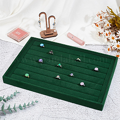Velvet with Wood Jewelry Display Storage Plate&nbsp;ODIS-WH0038-92