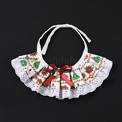 布ペットのクリスマスレースバンダナ  クリスマス犬猫首輪ビブ  樹脂製ベルとパーツ付き  カラフル  615x11.7mm&nbsp;AJEW-D051-02