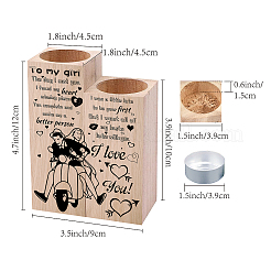 Wood Candle Holder&nbsp;AJEW-WH0268-006