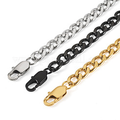 3Pcs 3 Styles 304 Stainless Steel Cuban Link Chain Bracelets&nbsp;BJEW-TAC0062