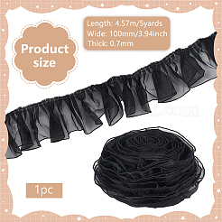 Polyester Pleated Lace Ribbon&nbsp;OCOR-WH0078-132A