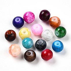 ペイントガラスビーズを焼く  ラウンド  ミックスカラー  6~6.5mm  穴：1~1.6mm&nbsp;X1-DGLA-S115-6mm-MS