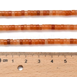 天然石レッドアベンチュリンビーズ連売り  ディスク  ヒシビーズ  4x2~2.5mm  穴：0.7mm  約158~160個/連  14.96''~15.16''（38~38.5センチメートル）&nbsp;G-Z110-A10-2x4mm-03