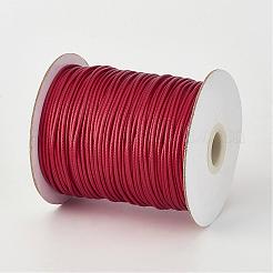環境に優しい韓国のワックスポリエステルコード  暗赤色  2mm  約90ヤード/ロール（80メートル/ロール）&nbsp;YC-P002-2mm-1118