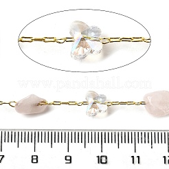 Handmade Nuggets Natural Rose Quartz Beaded Chains&nbsp;CHC-F020-08G-01