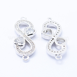 Brass Micro Pave Cubic Zirconia Links&nbsp;KK-P133-25P-NR