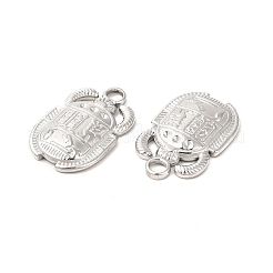 変色しない304ステンレススチールペンダント  カブトムシのチャーム  ステンレス鋼色  20.5x13x2.5mm  穴：2.7mm&nbsp;LS-STAS-L268-035P