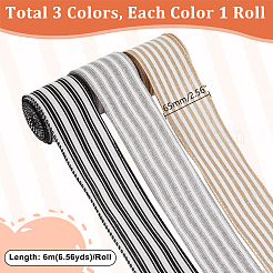 3 Rolls 3 Colors Polyester Striped Ribbons&nbsp;OCOR-GA0001-87