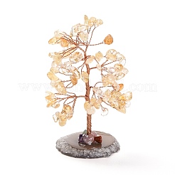 Natural Citrine Chips & Agate Pedestal Display Decorations&nbsp;DJEW-A001-04D