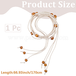 1Pc Ethnic Style Waxed Cord Braided Rope Tie Belts&nbsp;AJEW-CP0010-70A