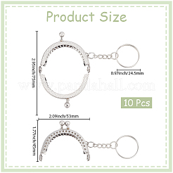 10Pcs Iron Bag Kiss Lock Frames with Key Rings&nbsp;KEYC-BBC0001-25P