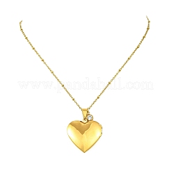 304 Stainless Steel Heart Pendant Satellite Chain Necklaces for Women&nbsp;NJEW-JN06154