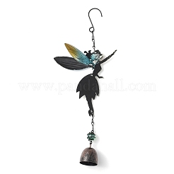 Iron Coloful Angel Wnd Chimes Elf Wind Bell Hanging Decorations&nbsp;HJEW-WH0007-23