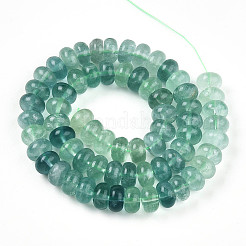 天然石蛍石ビーズ連売り  ロンデル  10x5.5~6mm  穴：0.9mm  約65~66個/連  14.96~15.16''（38~38.5センチメートル）&nbsp;G-T139-56A