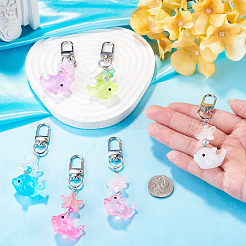 6Pcs Luminous Resin & Acrylic Pendant Decorations&nbsp;HJEW-TAC0183