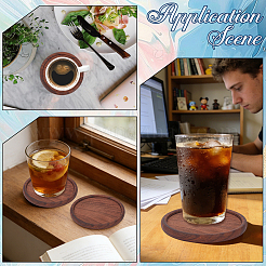 2Pcs Black Walnut Wood Cup Mats&nbsp;AJEW-CL0006-41